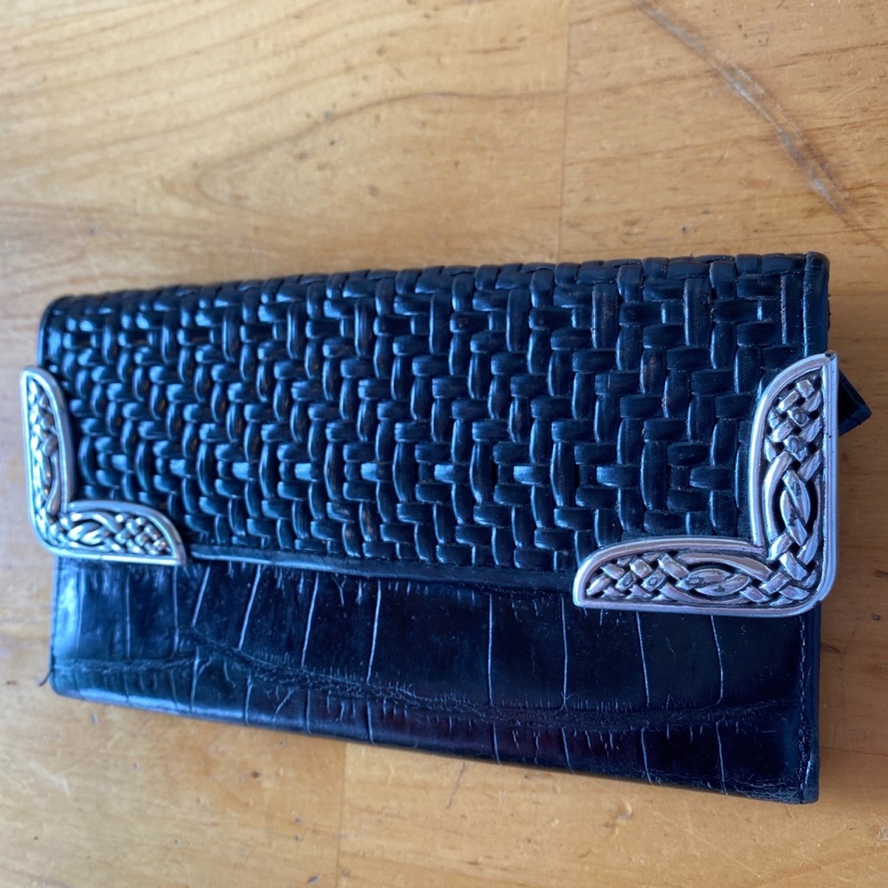 Black Leather Western Wallet